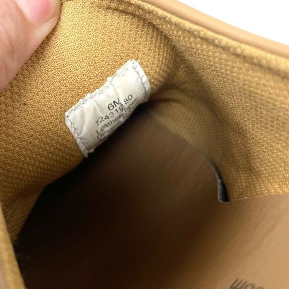 Vintage 90s Y2K Wanted Square Toe Tan Leather Heeled Mules Size 6 - Picture 10 of 11